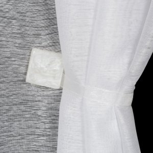 Magnes do firan i zasłon - Upinacz dekoracyjny z magnesem - M/16 - biel