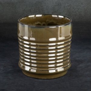 BRĄZOWA DONICA DEKORACYJNA ~ INDUSTRIALNA DONICZKA CERAMICZNA ~ SAMI2-01 ~ KPL. 2SZT.