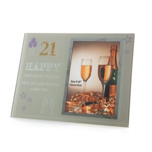 RAMKA DEKORACYJNA ~ URODZINOWA RAMKA NA ZDJĘCIA 21 ~ BIRTHDAY/RAM/2 ~ POPIELATY