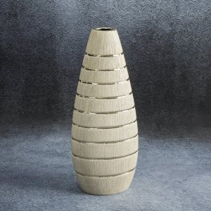 ELEGANCKI WYSOKI WAZON DEKORACYJNY ~ WAZON CERAMICZNY W KOLORZE SZAMPANA ~ MELINDA-1
