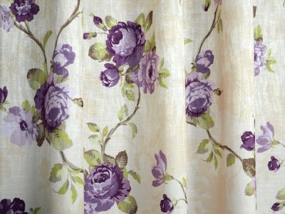 ELEGANCKA - RETRO TKANINA ZASŁONOWA W DUŻE RÓŻE ~ "RÓŻE I" ~ 150