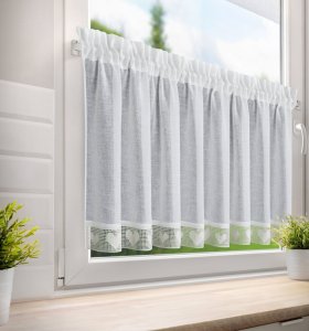 Gotowe zazdrostki retro z tunelem - kremowe zazdroski z koronką - Sweet - krem - 60x150