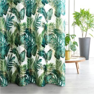 Zasłony z weluru w liście palmowe - nowoczesne zasłony monstera - "Davos I" - 290