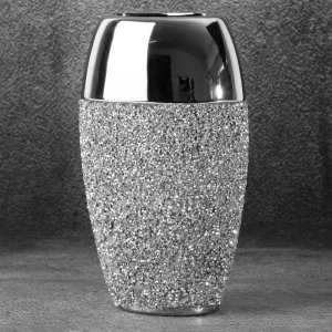 WAZON DEKORACYJNY Z PIRYTEM ~ WAZON CERAMICZNY ZE SZKIEŁKAMI W STYLU GLAMOUR ~ PALMERA-2