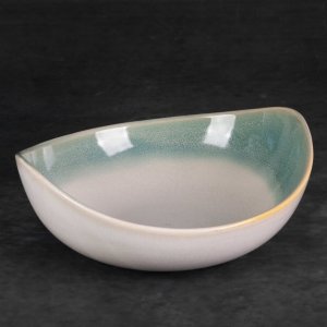 KREMOWO MIĘTOWA MISA ~ FIKUŚNA MISA W STYL BOHO ~ OZDOBNA MISA CERAMICZNA ~ LIANA3 ~ KPL. 2SZT.