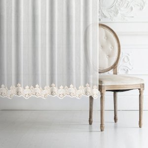 krótka firanka kremowa