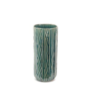 WYSOKI WAZON W STYLU BOHO ~ ZIELONY WAZON CERAMICZNY ~ REA6