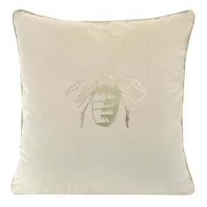 POSZEWKA DEKORACYJNA ~ BLINK/14/C ~ 45x45 ~ BEŻ + ZŁOTO