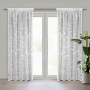 GOTOWA FIRANA NA TAŚMIE Z TUNELEM ~ FIRANA ZE SREBRNYM MARMURKOWYM WZOREM ~ ALINA ~ 1,40m x 2,70m