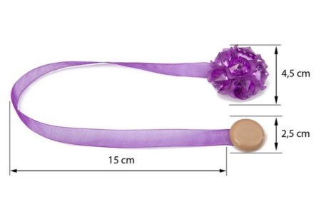 MAGNES DO FIRAN I ZASŁON ~ UPINACZ DEKORACYJNY Z MAGNESEM ~ M/31 ~ FIOLET ~ 2 SZT