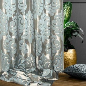 Eleganckie zasłony w ornamenty do salonu glamour - zasłony premium - "Ferro" - 140 - kupon 0,70m