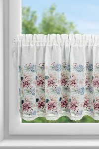 Gotowe zazdrostki w kolorowe kwiaty - prowansalskie zazdrostki z tunelem - Dora - 60x150