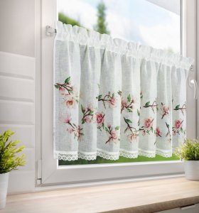 Gotowe zazdrostki kwiat magnolii - prowansalskie zazdrostki z tunelem - Ari - 60x150