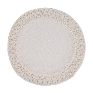 KREMOWA PODKŁADKA DEKORACYJNA ~ EKOLOGICZNA PODKŁADKA POD TALERZE ~ BOHO11 ~ Ø38 ~ KPL. 6 sztuk