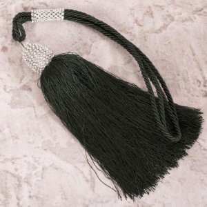 CHWOST DO ZASŁON W STYLU GLAMOUR ~ CHWOST DO PODPIĘCIA ZASŁON Z CYRKONIAMI ~ SC/KATE ~ ZIELEŃ