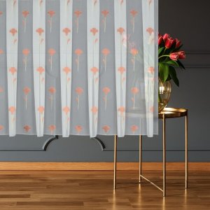 Firana woalowa z eleganckim wzorem Kalia do salonu wysokość 135 cm
