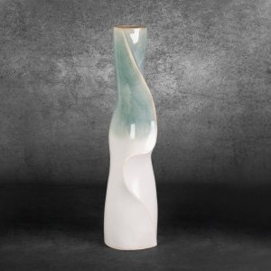 KREMOWO MIĘTOWY WAZON ~ FIKUŚNY WAZON W STYL BOHO ~ OZDOBNY WAZON CERAMICZNY ~ LIANA1