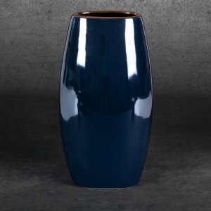 ELEGANCKI GRANATOWO ZŁOTY WAZON CERAMICZNY ~ WYSOKI WAZON DEKORACYJNY ~ AMORA1-4