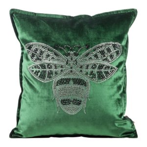 WELUROWA POSZEWKA DEKORACYJNA ~ ROYAL/2 ~ 45x45 ~ CIEMNA ZIELEŃ