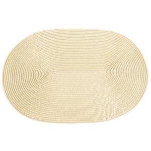 PODKŁADKA NA STÓŁ W STYLU BOHO ~ OWALNA PODKŁADKA POD TALERZ ~ JUDY2 ~ BEŻ ~ 45x30 ~ KPL. 6 sztuk