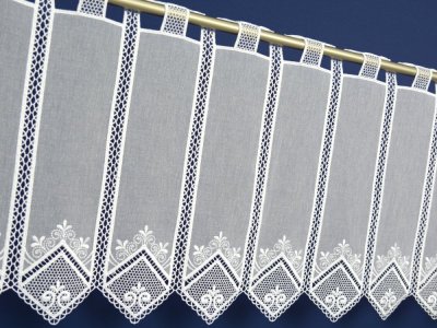 Eleganckie zazdroski panelowe - Zazdrostki z gipiurą - "Beliz" biel - 40 - kupon 1m