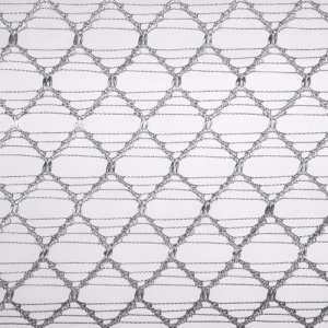 GOTOWA FIRANA Z SIATKI W STYLU BOHO ~ FIRANKI Z SIATKI BEZ PRASOWANIA ~ AIDEN SREBRO ~ 1,4m x 2,5m