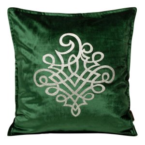 WELUROWA POSZEWKA DEKORACYJNA ~ ROYAL/3 ~ 45x45 ~ CIEMNA ZIELEŃ