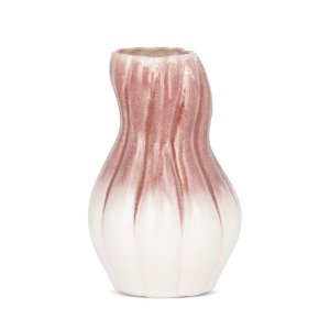 KREMOWO RÓŻOWY WAZON DEKORACYJNY ~ PASTELOWY WAZON CERAMICZNY ~ EVITA-01