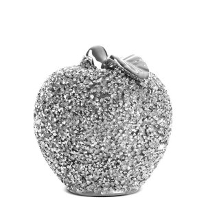 FIGURKA DEKORACYJNA Z PIRYTEM ~ JABŁKO CERAMICZNE ZE SZKIEŁKAMI W STYLU GLAMOUR ~ PALMERA-3