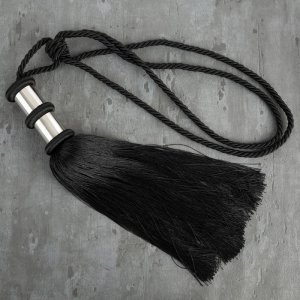 NOWOCZESNY CHWOST DO PODPIĘCIA ZASŁON ~ PODPIĘCIE DO ZASŁON Z CHWOSTEM ~ SC/JOLIE ~ CZARNY
