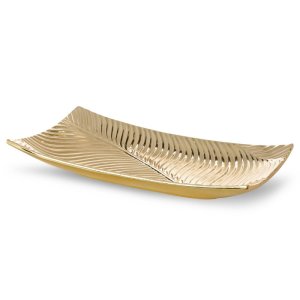 ZŁOTA PATERA DEKORACYJNA ~ CERAMICZNA PATERA W STYLU GLAMOUR ~ SENA/2/PAT/01