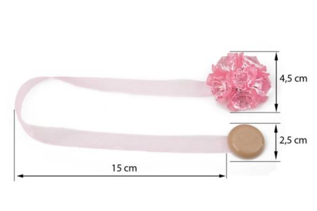 MAGNES DO FIRAN I ZASŁON ~ UPINACZ DEKORACYJNY Z MAGNESEM ~ M/31 ~ RÓŻ ~ 2 SZT