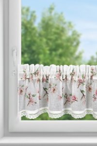 Gotowe zazdrostki kwiat magnolii - prowansalskie zazdrostki z tunelem - Ari - 30x150