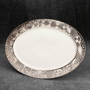 ELEGANCKA PATERA DEKORACYJNA NA CIASTA ~ DUŻA PATERA CERAMICZNA ~ ALTEA-2