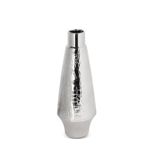 SREBRNY WAZON W STYLU GLAMOUR ~ NOWOCZESNY WAZON DEKORACYJNY ~ ERNA-1-02