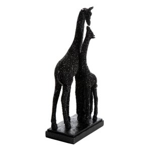 NOWOCZESNA FIGURKA DEKORACYJNA W STYLU GLAMOUR ~ CZARNE ŻYRAFY CERAMICZNE ~ ELDO/3