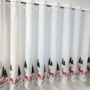 zazdrostka świąteczna z reniferami na białej etaminie WYS. 60CM