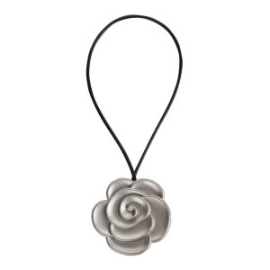 Podpięcie z magnesem do zasłon - kwiatek srebro