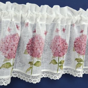 Prowansalskie zazdrostki w kwiaty hortensje - kuchenne zazdroski retro "Ofelia" - 30