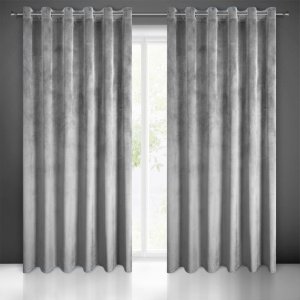 ELEGANCKIE JEDNOKOLOROWE GOTOWE ZASŁONY NA PRZELOTKACH Z WELURU MELANIE ~ nr 1473 ~ 2,15m x 2,50m