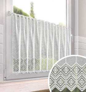 Naturalna zazdrostka etaminowa do kuchni z gipiurą biel Bello