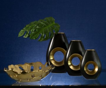 ZŁOTA PATERA DEKORACYJNA ~ AŻUROWA PATERA W STYLU GLAMOUR ~ MIRA/1/PAT/01