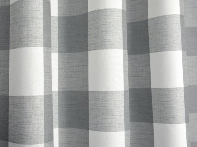 Skandynawskie zasłony w dużą kratę zasłony-w-szara-krat - "Krata" - 150 - kupon 0,95m