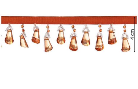 taśma z kryształkami kopytka 4 cm ruda &ndash; eleganckie wykończenie firan i zasłon