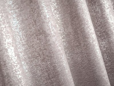 Eleganckie zasłony zaciemniające - zasłony nabłyszczane - "Blackout Katie" puder + srebro - 280