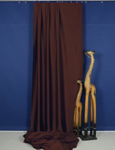 ELEGANCKA TKANINA ZASŁONOWA - SATYNA Z POŁYSKIEM ~ "ATLANTA" BRĄZ ~ 140