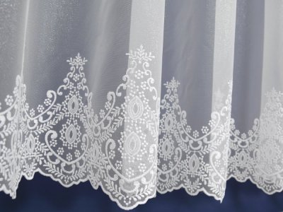 DELIKATNA FIRANA MARKIZETO - ORGANTYNA W ORNAMENTY ~ "KAMIRA" BIEL ~ 295