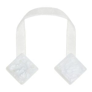 Magnes do firan i zasłon - Upinacz dekoracyjny z magnesem - M/16 - biel