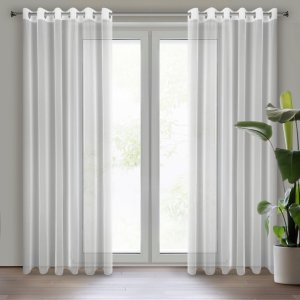 DELIKATNA FIRANA Z POŁYSKIEM NA PRZELOTKACH ~ GOTOWA FIRANA W STYLU GLAMOUR ~ ESEL ~ 1,35m x 2,50m