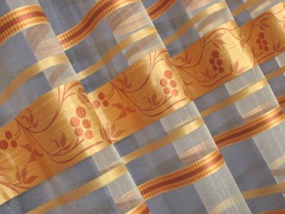 EKSKLUZYWNA FIRANA Z ORGANTYNY - ORGANTYNA W PASY ~ "ORANGE" ~ 325